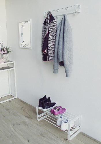 SPINDER DESIGN rektangulr Rex knagerkke, m. 7 knager - hvid stl