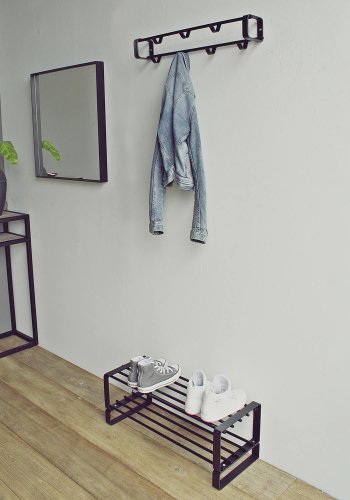 SPINDER DESIGN rektangulr Rex knagerkke, m. 7 knager - sort stl