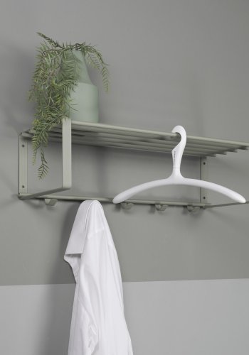 SPINDER DESIGN Rex hattehylde, m. 1 hylde og 5 kroge - stvgrnt stl (70x19)