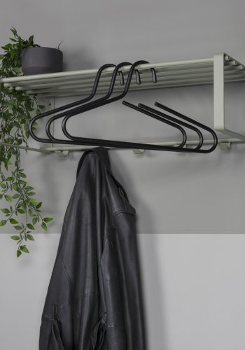 SPINDER DESIGN Rex hattehylde, m. 1 hylde og 5 kroge - stvgrnt stl (70x19)