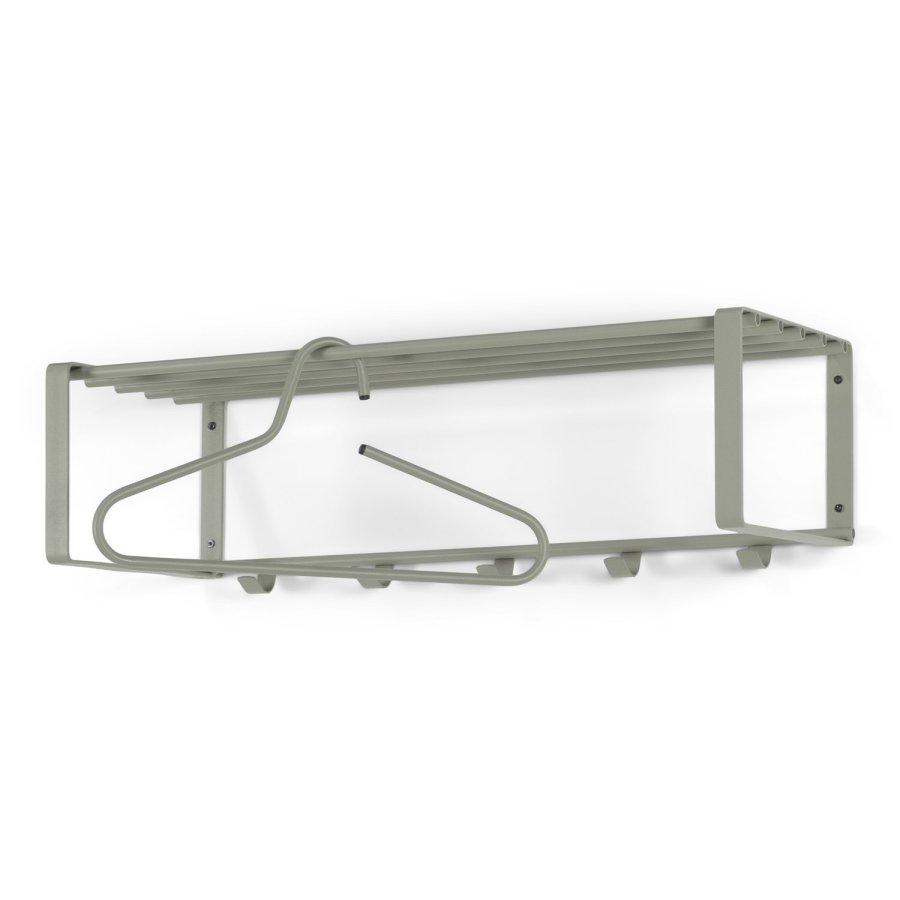 SPINDER DESIGN Rex hattehylde, m. 1 hylde og 5 kroge - stvgrnt stl (70x19)