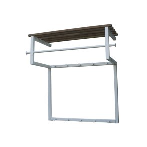 SPINDER DESIGN Rizzoli entréopstilling, m. 10 knager, bjlestang og trhylde - hvidt stl og tr