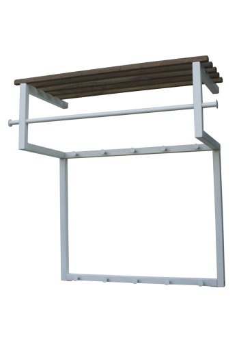 SPINDER DESIGN Rizzoli entréopstilling, m. 10 knager, bjlestang og trhylde - hvidt stl og tr