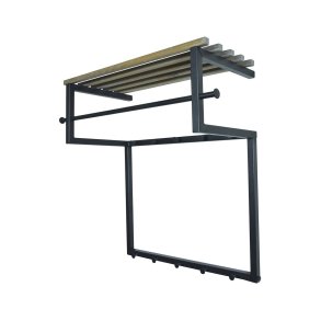 SPINDER DESIGN Rizzoli entréopstilling, m. 10 knager, bjlestang og trhylde - sort stl og tr