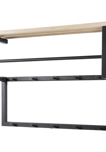 SPINDER DESIGN Rizzoli entréopstilling, m. 10 knager, bjlestang og trhylde, lille - sort stl