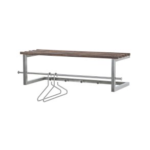 SPINDER DESIGN rektangulr Rezzo hattehylde, m. 5 knager og bjlestang - stl