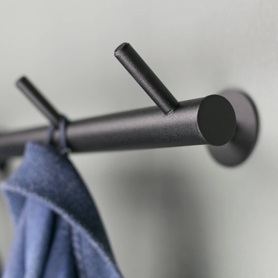 SPINDER DESIGN rektangulr Odin knagerkke, m. 5 knager - sort stl