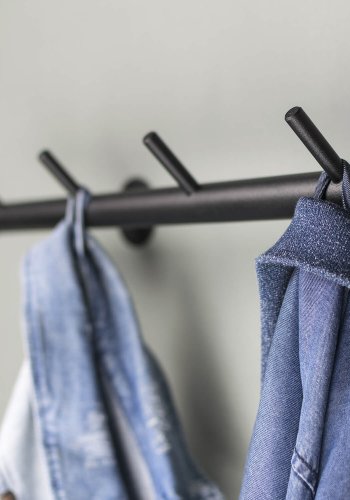 SPINDER DESIGN rektangulr Odin knagerkke, m. 5 knager - sort stl