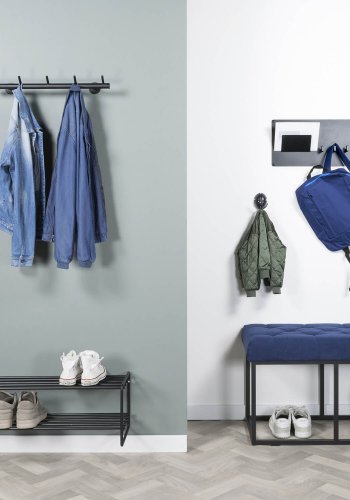 SPINDER DESIGN rektangulr Odin knagerkke, m. 5 knager - sort stl