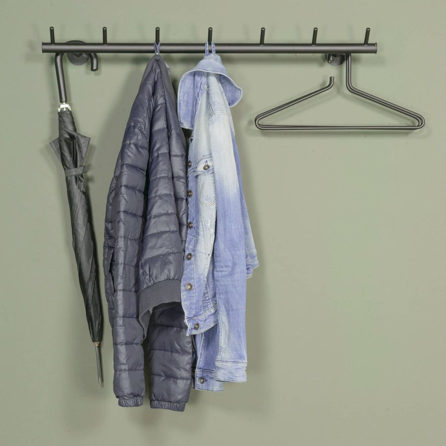 SPINDER DESIGN rektangulr Odin knagerkke, m. 7 knager - sort stl