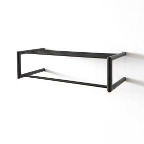 SPINDER DESIGN rektangulr Smooth hattehylde, m. bjlestang - sort stl