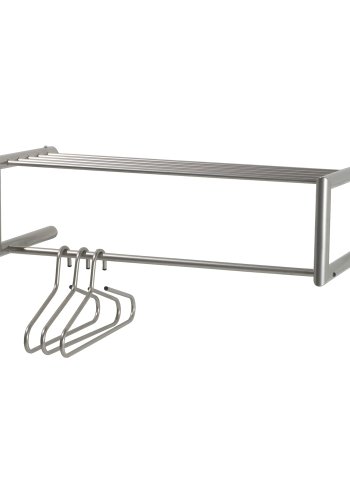 SPINDER DESIGN rektangulr Smooth hattehylde, m. bjlestang - gr stl