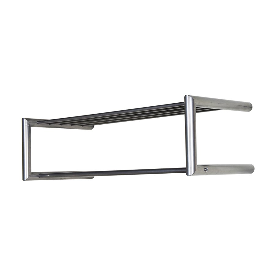 SPINDER DESIGN rektangulr Smooth hattehylde, m. bjlestang - gr stl