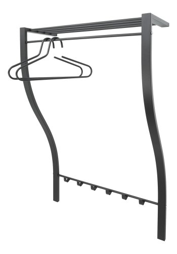 SPINDER DESIGN Carve knagerkke, m. hylde, bjlestang og 6 knager - sort stl