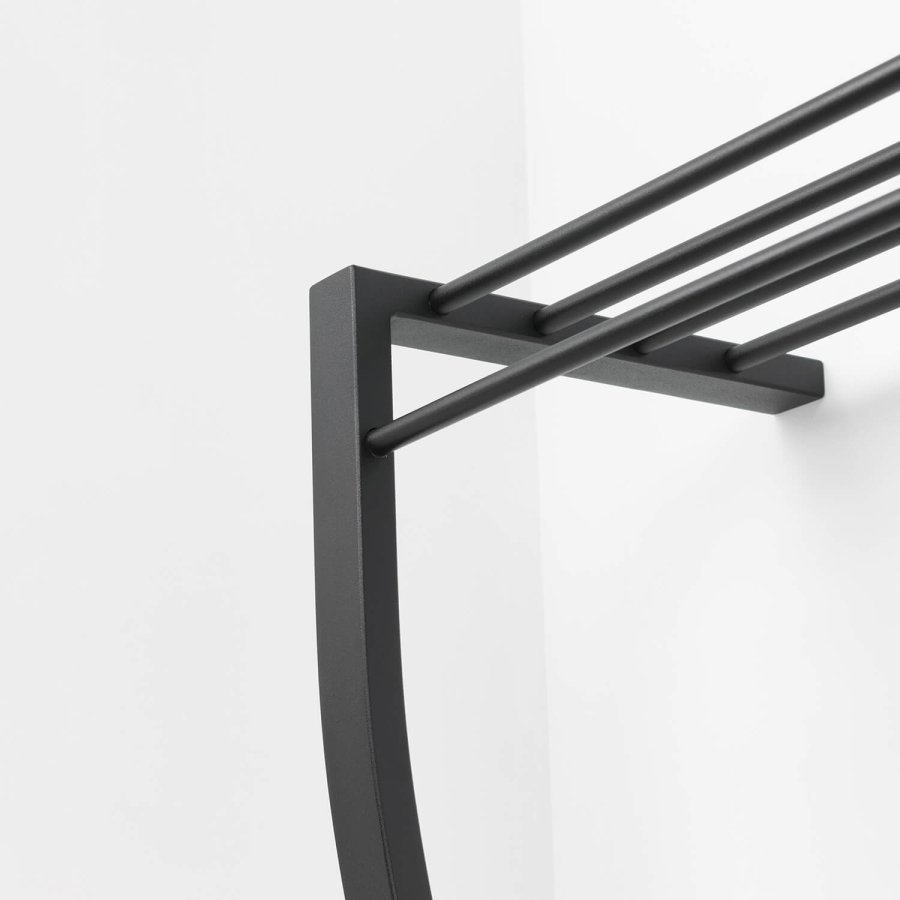 SPINDER DESIGN Carve knagerkke, m. hylde, bjlestang og 6 knager - sort stl