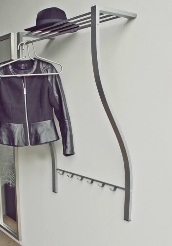 SPINDER DESIGN Carve knagerkke, m. hylde, bjlestang og 6 knager - gr stl 