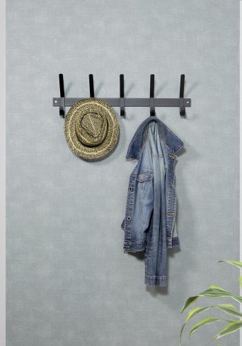 SPINDER DESIGN Dexter knagerkke, m. 5 knager - sort stl