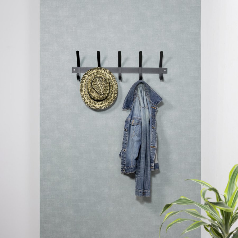 SPINDER DESIGN Dexter knagerkke, m. 5 knager - sort stl