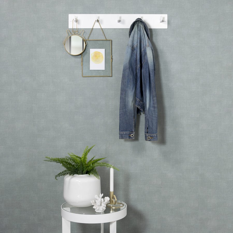 SPINDER DESIGN rektangulr Leatherman knagerkke, m. 5 knager - hvid stl