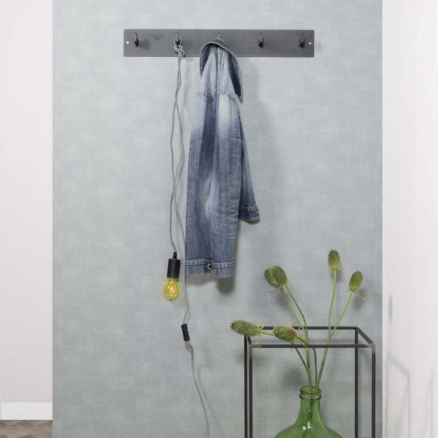 SPINDER DESIGN rektangulr Leatherman knagerkke, m. 5 knager - sort stl