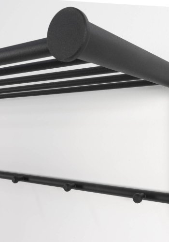 SPINDER DESIGN Suza hattehylde, m. 5 kroge - sort stl