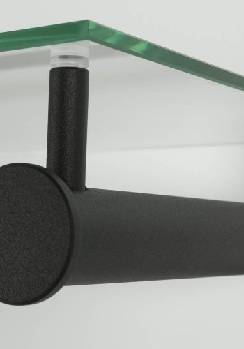 SPINDER DESIGN Suza hattehylde, m. 5 kroge og glashylde - sort stl