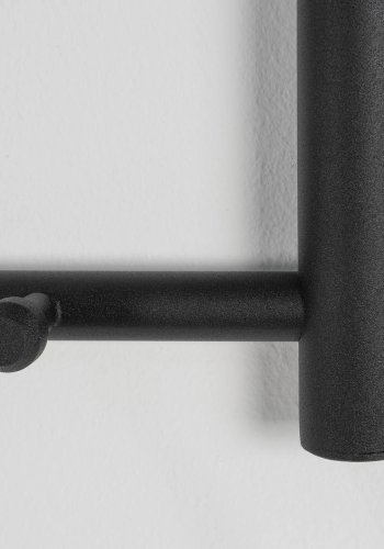 SPINDER DESIGN Suza hattehylde, m. 5 kroge og glashylde - sort stl