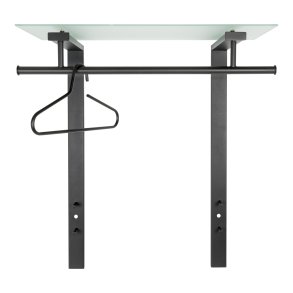 SPINDER DESIGN rektangulr Dutch knagerkke, m. 1 hylde - glas og sort stl