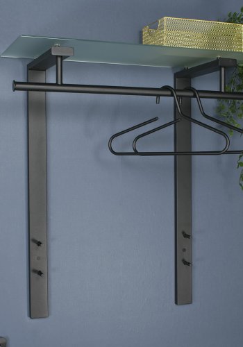 SPINDER DESIGN rektangulr Dutch knagerkke, m. 1 hylde - glas og sort stl