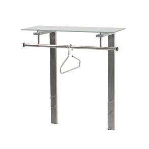 SPINDER DESIGN rektangulr Dutch knagerkke, m. 1 hylde - glas og gr stl