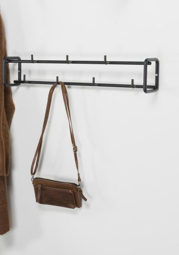 SPINDER DESIGN rektangulr Clint knagerkke, m. 7 knager - sort stl