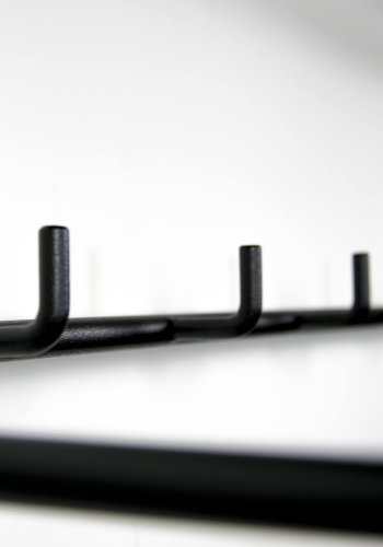 SPINDER DESIGN rektangulr Clint knagerkke, m. hylde, bjlestang og 5 knager - sort stl