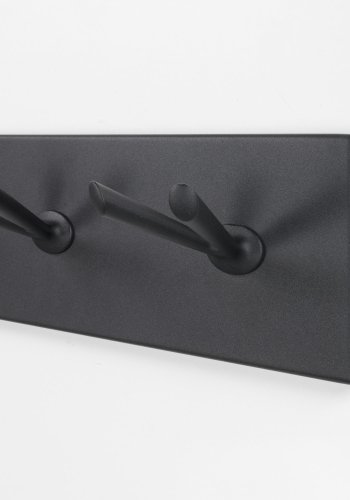 SPINDER DESIGN Pull knagerkke, m. 5 dobbelt-kroge - sort stl (74,5x12,5)