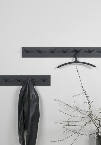 SPINDER DESIGN Pull knagerkke, m. 5 dobbelt-kroge - sort stl (74,5x12,5)