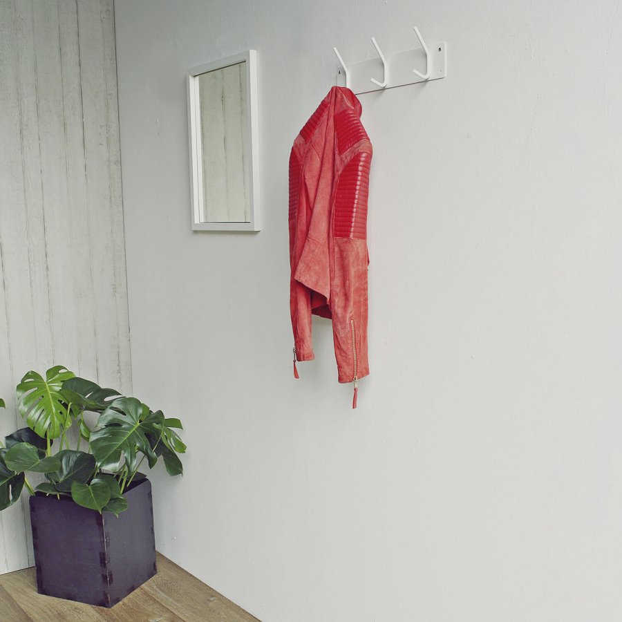 SPINDER DESIGN rektangulr Fusion knagerkke, m. 3 knager - hvid stl