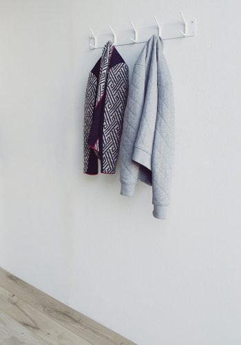 SPINDER DESIGN rektangulr Fusion knagerkke, m. 5 knager - hvid stl