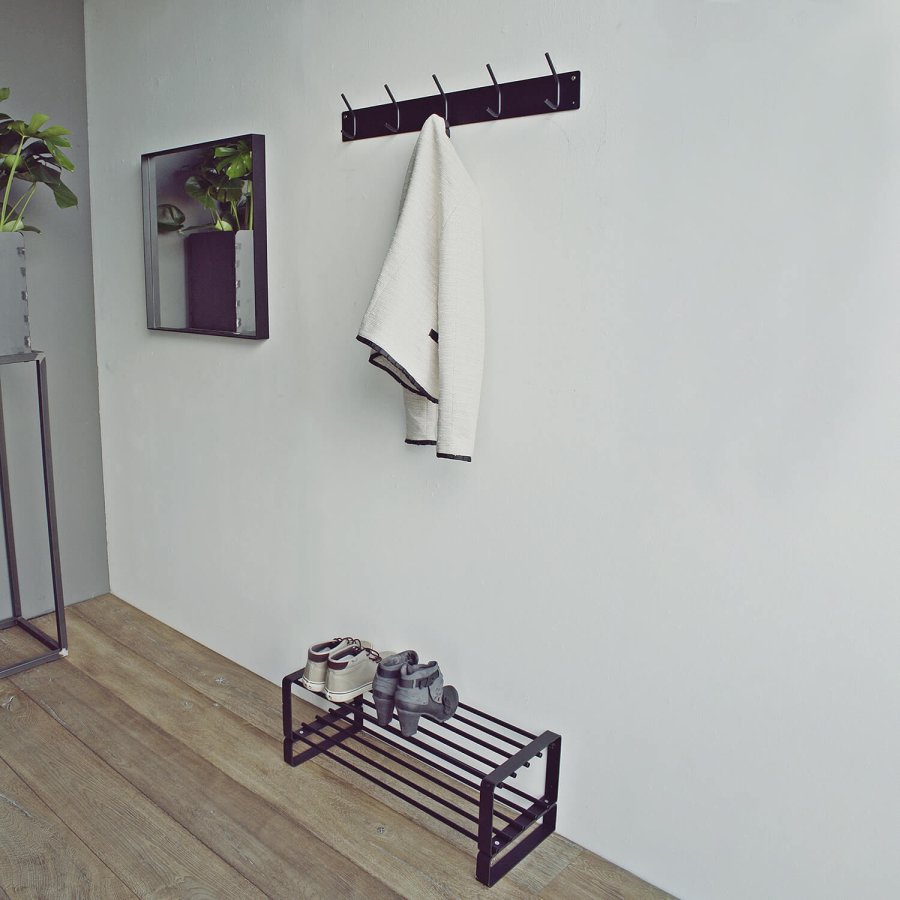 SPINDER DESIGN rektangulr Fusion knagerkke, m. 5 knager - sort stl