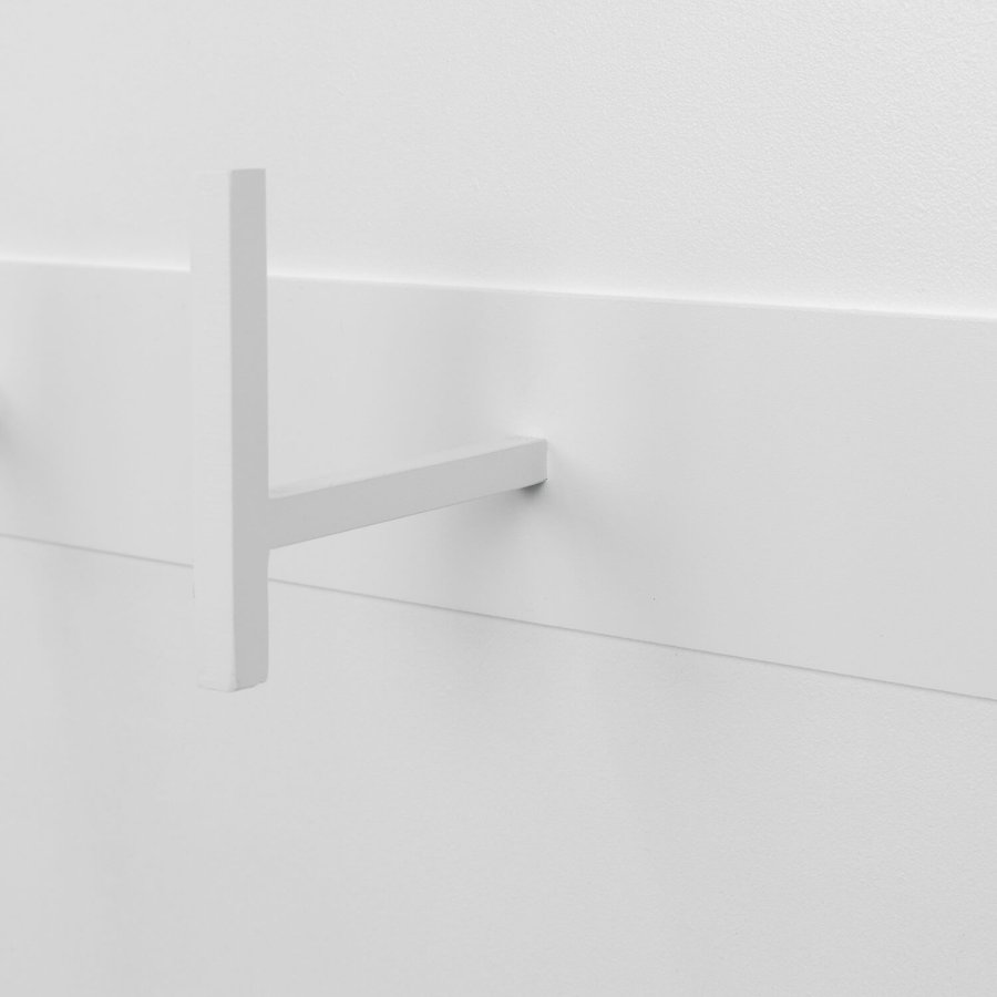 SPINDER DESIGN rektangulr Chapman knagerkke, m. 3 knager - hvid stl 