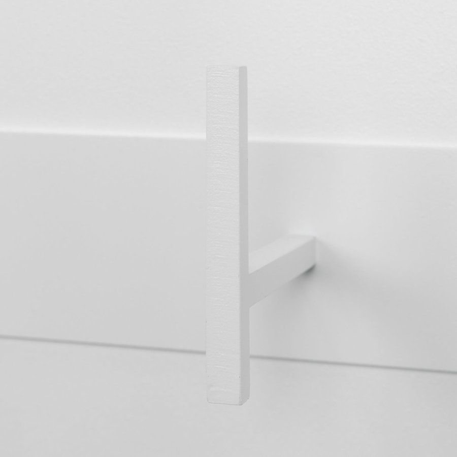 SPINDER DESIGN rektangulr Chapman knagerkke, m. 3 knager - hvid stl 