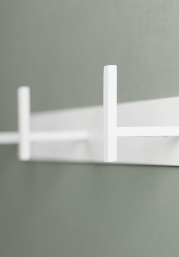 SPINDER DESIGN rektangulr Chapman knagerkke, m. 3 knager - hvid stl 