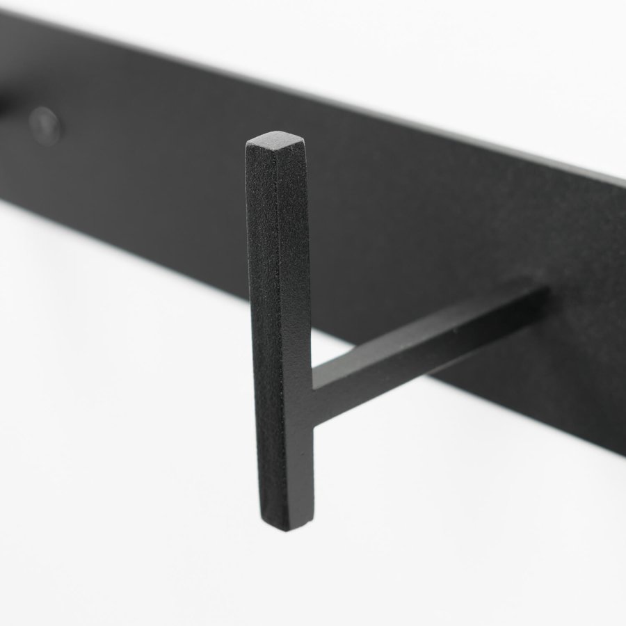 SPINDER DESIGN rektangulr Chapman knagerkke, m. 5 knager - sort stl 