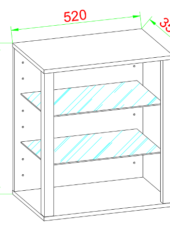 VCM NORDIC Glasol S vitrineskab, m. 2 glashylder - antracitgr tr