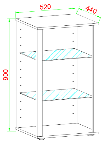 VCM NORDIC Glasol XL vitrineskab, m. 2 glashylder - hvid tr