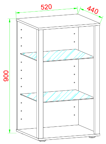 VCM NORDIC Glasol XL vitrineskab, m. 2 glashylder - antracitgr tr
