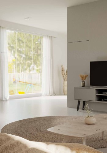 KOCOT RTV Toronto TV-bord, m. 2 lger og 1 hylde - gr bgetr (160x35)