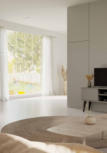 KOCOT RTV Toronto TV-bord, m. 2 lger og 1 hylde - gr bgetr (120x35)