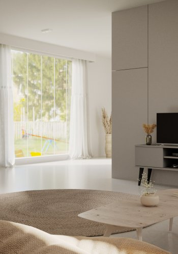 KOCOT Toronto kommode, m. 3 lger og 3 hylder - gr bgetr