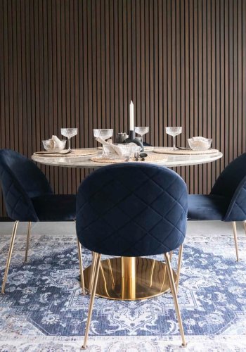 HOUSE NORDIC Geneve spisebordsstol - bl/messing velour/stl 