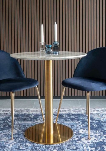 HOUSE NORDIC Geneve spisebordsstol - bl/messing velour/stl 