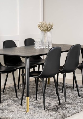 VENTURE DESIGN Polar spisebordsstol - sort PU og metal